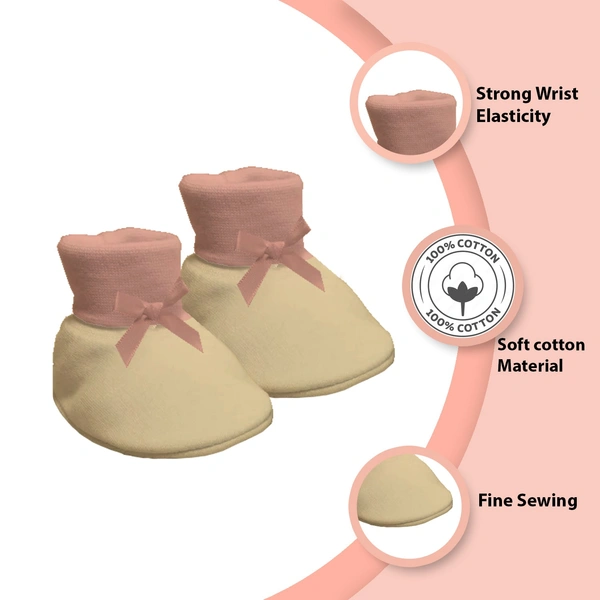 Adhigams Happy & Cutie New Born Baby Stylish Cotton Booties for Baby boy and Girl | For 0 to 12 Months (Pack of 2) - 0-6 M