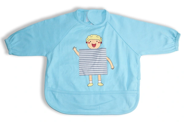 adhigams Jolly Bear Cotton Baby Neck Cloth Feeding Drool Bibs with Adjustable Snap Button Closure, Super Absorbent & Reusable, Soft, Comfortable & Lightweight Bandana, Bibs (Blue)