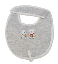 adhigams Jolly Bear Cotton Baby Neck Cloth Feeding Drool Bibs With Adjustable Snap Button Closure, Super Absorbent & Reusable, Soft, Comfortable & Lightweight Bandana, Bibs - 0-12 M