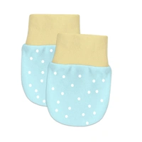 Adhigams Jolly Bear Newborn Cotton Hand Gloves/Muthi/Hosiery Mittens Set with Gentle Elastic Thread Wristbands | Unisex Mittens for 0-12 Months (Pack of 2 Pairs) - 0-6 M