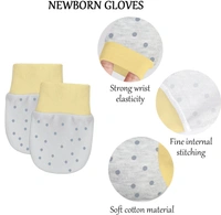 Adhigams Jolly Bear Newborn Cotton Hand Gloves/Muthi/Hosiery Mittens Set with Gentle Elastic Thread Wristbands | Unisex Mittens for 0-12 Months (Pack of 2 Pairs) - 0-6 M