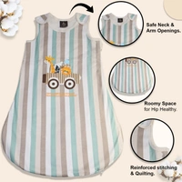 Adhigams Jungle on Wheels Baby Swaddles for Newborns | Carry Nest & Wearable Blanket | Cotton Baby Bedding for New Born & Infant | Unisex Baby Sleeping Bag | For 0 to 12 Months (Pack of 1) (White)