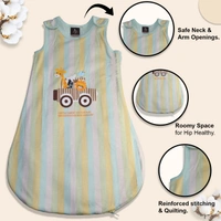 Adhigams Jungle on Wheels Baby Swaddles for Newborns | Carry Nest & Wearable Blanket | Cotton Baby Bedding for New Born & Infant | Unisex Baby Sleeping Bag | For 0 to 12 Months (Pack of 1) (PEACH) - beige