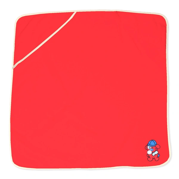 adhigams New Born Baby Babbly Bear Stylish Cotton Hooded Blanket for Baby boy and Girl | for 0 to 12 Months (Pack of 1) (Red) - 0-12 M
