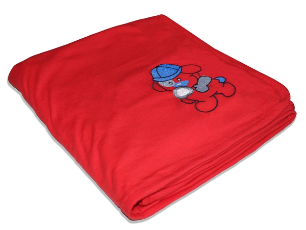 adhigams New Born Baby Babbly Bear Stylish Cotton Hooded Blanket for Baby boy and Girl | for 0 to 12 Months (Pack of 1) (Red) - 0-12 M