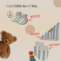 Adhigams New Born Baby Boy Caps/Rompers/Mittons/Booties/Napkins Clothing Gift Set -5 Pieces Jungle on Wheels (Multicolor) for 0-6, 6-12 Months