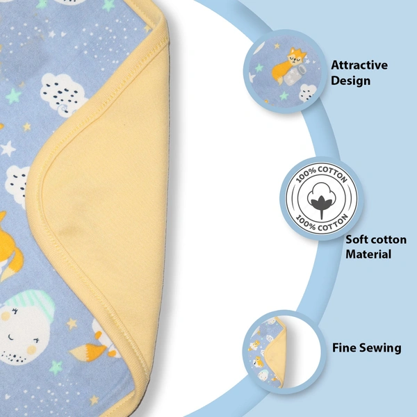 adhigams New Born Baby Cosmic Night Cotton Napkin | Cotton Baby Napkin for Baby boy and Girl (Pack of 2) - 0-24 M