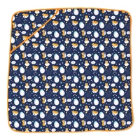 Adhigams New Born Baby Cosmic Night Stylish Cotton Hooded Blanket for Baby boy and Girl | for 0 to 12 Months (Pack of 1) (Dark Blue) - 0-12 M