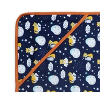 Adhigams New Born Baby Cosmic Night Stylish Cotton Hooded Blanket for Baby boy and Girl | for 0 to 12 Months (Pack of 1) (Dark Blue) - 0-12 M