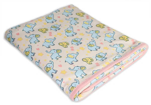 adhigams New Born Baby Elephant Stylish Cotton Blanket for Baby boy and Girl | for 0 to 12 Months (Pack of 1) (Baige) - 0-12 M