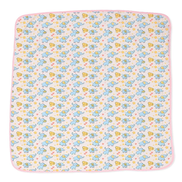 adhigams New Born Baby Elephant Stylish Cotton Blanket for Baby boy and Girl | for 0 to 12 Months (Pack of 1) (Baige) - 0-12 M