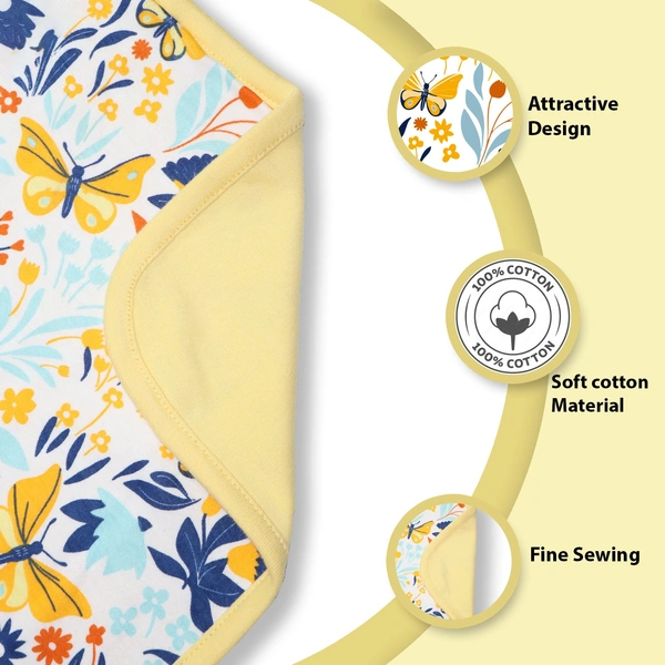 adhigams New Born Baby Sky Dancer Stylish Cotton Hooded Blanket for Baby boy and Girl | for 0 to 12 Months (Pack of 1) (White) - 0-12 M