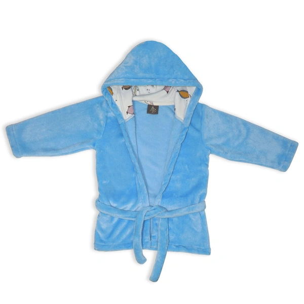 Adhigams New Born Baby Stylish BathRobe/Bath Towel/Baby Wrapper | Unisex Bath Wrap for Baby boy and Girl (6-12, 12-24 Months) (2-4, 4-6 years) (Blue)