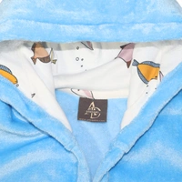 Adhigams New Born Baby Stylish BathRobe/Bath Towel/Baby Wrapper | Unisex Bath Wrap for Baby boy and Girl (6-12, 12-24 Months) (2-4, 4-6 years) (Blue)