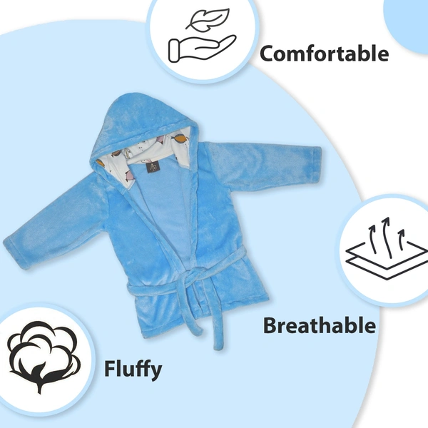 Adhigams New Born Baby Stylish BathRobe/Bath Towel/Baby Wrapper | Unisex Bath Wrap for Baby boy and Girl (6-12, 12-24 Months) (2-4, 4-6 years) (Blue)