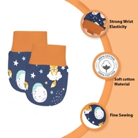 Adhigams New Born Cosmic Night Stylish Cotton Caps/Mittens/Booties | Cotton Baby Set for Baby boy and Girl (Pack of 3) Dark Blue