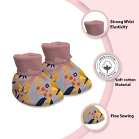 Adhigams Sky Dancer New Born Baby Stylish Cotton Booties for Baby boy and Girl | For 0 to 12 Months (Pack of 2) - 0-6 M