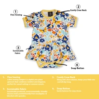 adhigams Sky Dancer New Born Baby Unisex Rompers/Jumpsuit/Sleepsuit/Night Suits for Baby Boys & Girls, Infants, 100% Pure Cotton Suit (0-3/3-6/6-9/9-12/12-18 Months) (Pack of 1) (Yellow)