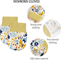 Adhigams Sky Dancer Newborn Cotton Hand Gloves/Muthi/Hosiery Mittens Set with Gentle Elastic Thread Wristbands | Unisex Mittens for 0-12 Months (Pack of 2 Pairs) - 0-6-month