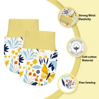 Adhigams Sky Dancer Newborn Cotton Hand Gloves/Muthi/Hosiery Mittens Set with Gentle Elastic Thread Wristbands | Unisex Mittens for 0-12 Months (Pack of 2 Pairs) - 0-6-month