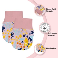 Adhigams Sky Dancer Newborn Cotton Hand Gloves/Muthi/Hosiery Mittens Set with Gentle Elastic Thread Wristbands | Unisex Mittens for 0-12 Months (Pack of 2 Pairs) - 0-6-month