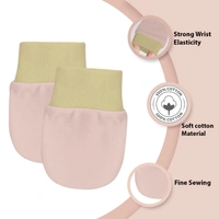 Adhigams Tweetie Newborn Cotton Hand Gloves/Muthi/Hosiery Mittens Set with Gentle Elastic Thread Wristbands | Unisex Mittensfor 0-12 Months (Pack of 2 Pairs) - 6-12 M