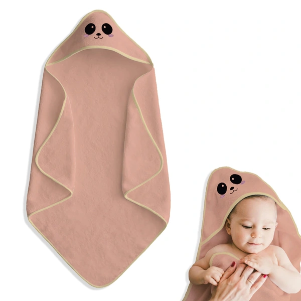 adhigams Twinkle Twins New Born Baby Babbly Bear Stylish Cotton Hooded Blanket for Baby boy and Girl | for 0 to 12 Months (Pack of 1) (Beige) - 0-12 M