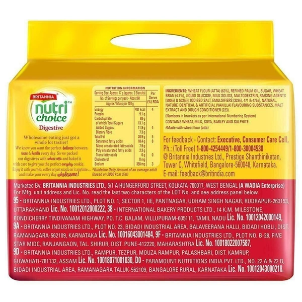 Britannia Nutri Choice Hi-Fibre Digestive Biscuits 960 g - 960g