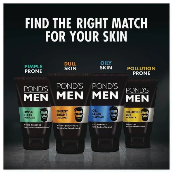 Pond's Men Pimple Clear Face Wash with Active Thymo-T Essence 100 g - 100g, Face Wash, 100g, 3 to 4 Days Deliver
