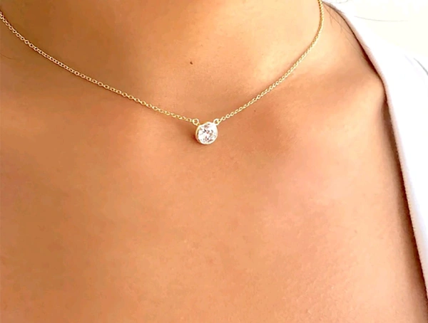 Solitaire 2 cts LGD Diamond Necklace , With 20 Inch Chain