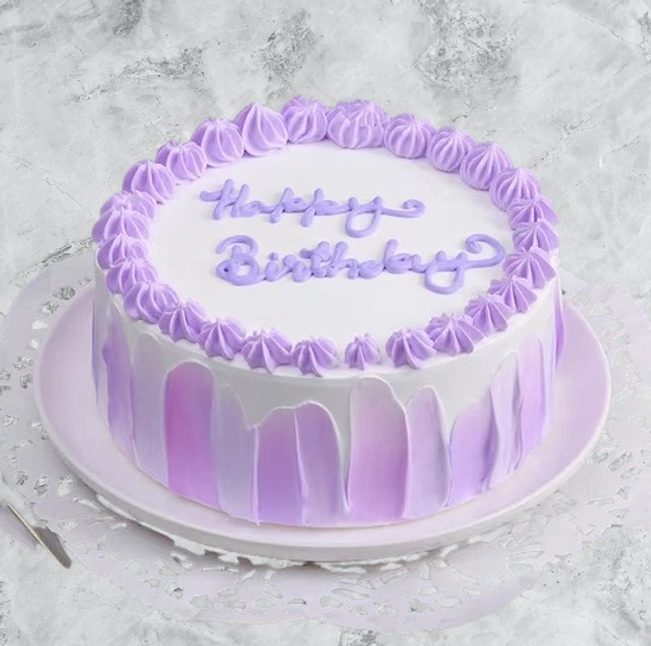 Floral Vanilla Cream Cake - 500 Grm