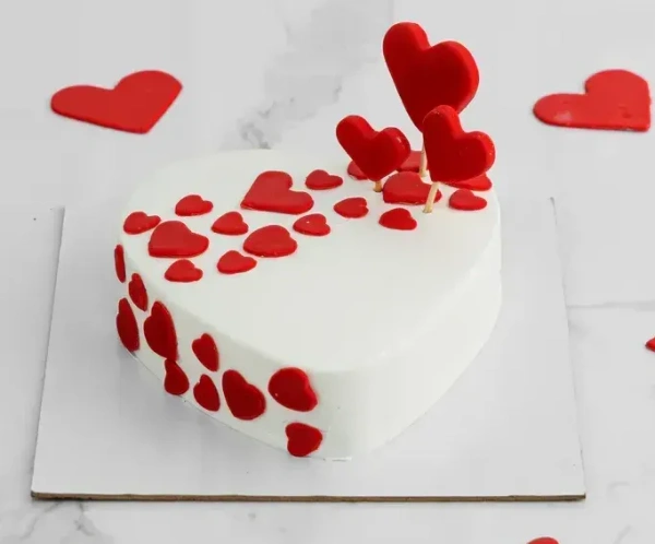 Heart on Hearts Semi Fondant Cake - 1 Kg