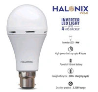 (RWY) Halonix 9 Watt B22 LED White Emergency Inverter Bulb, Pack of 1, (HALONIX PRIME) - White, 9, 5