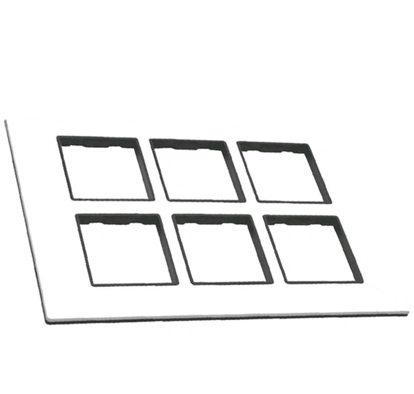 Zubbix 12 Module Black & White Modular Plate (Warranty 10 Year) - White, 12M