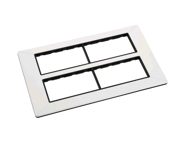 Zubbix 12 Module Black & White Modular Plate (Warranty 10 Year) - White, 16M