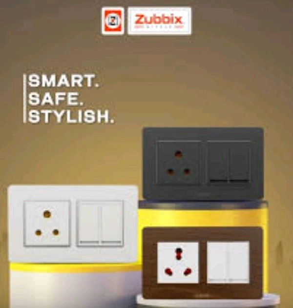 Zubbix 12 Module Black & White Modular Plate (Warranty 10 Year) - White, 16M