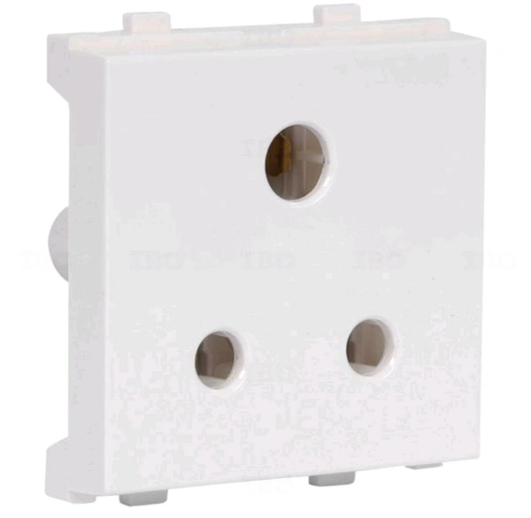 (SR) 6A 3 PIN Socket w/o shutter 2 Module - 1, 6