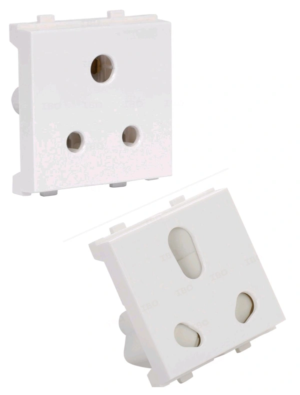 (SR) 6A 3 PIN Socket w/o shutter 2 Module - 10, 6