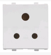 (SR) 6A 3 PIN Socket w/o shutter 2 Module - 10, 6