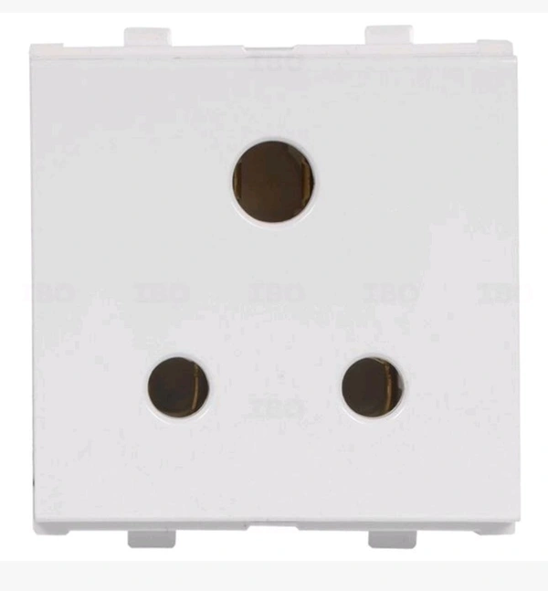 (SR) 6A 3 PIN Socket w/o shutter 2 Module - 10, 6