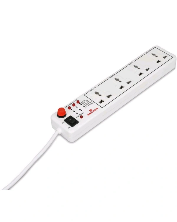 (DAAY) 4 way 6A International Socket with Single Switch 4 Socket Extension Boards (White, 1.5 m) - 3