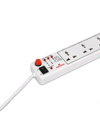 (DAAY) 4 way 6A International Socket with Single Switch 4 Socket Extension Boards (White, 1.5 m) - 3