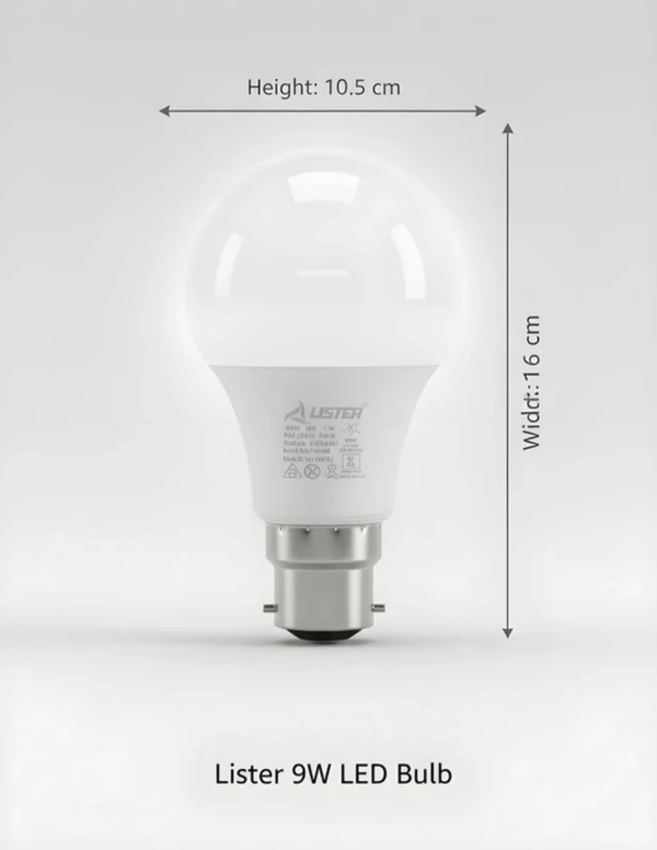 9 W Basic Standard B22 LED Bulb Lister Light 1 Years Gauranty (White) - White, 6, 7