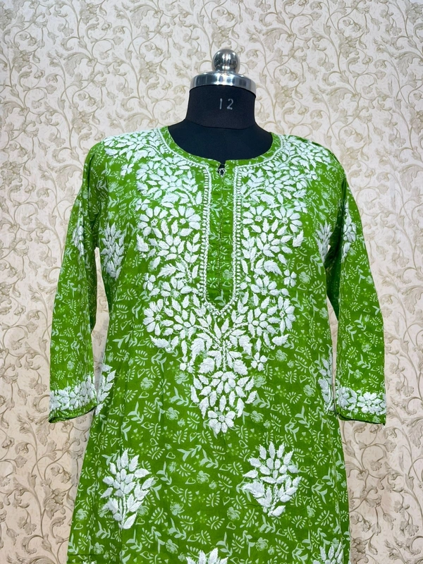 Printed Chikankari Kurti