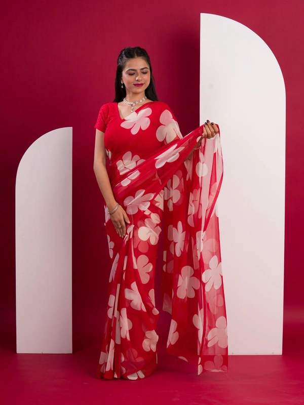 KcPc New Pure Georgette Flower Printed Style Saree SUN