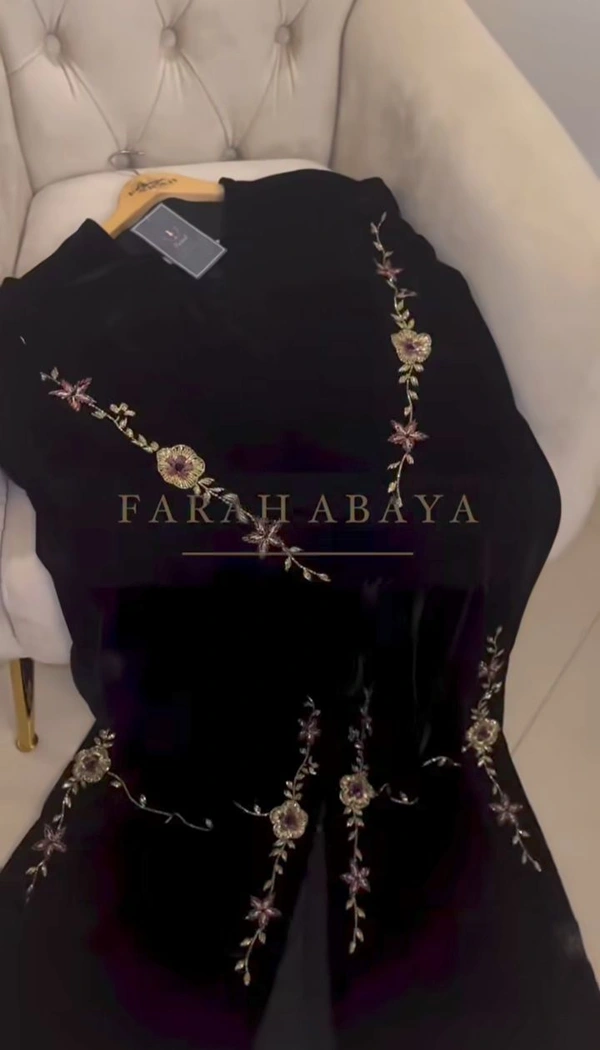 Farah Abaya Handwork Abaya Imported Nida Fabric Abaya (Imported) - 54