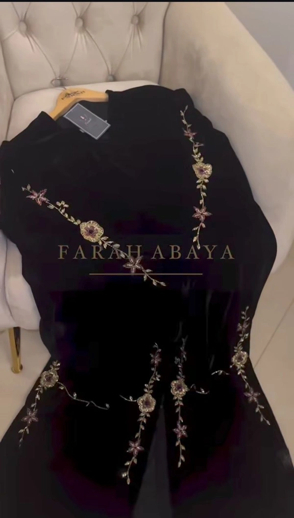 Farah Abaya Handwork Abaya Imported Nida Fabric Abaya (Imported) - 54