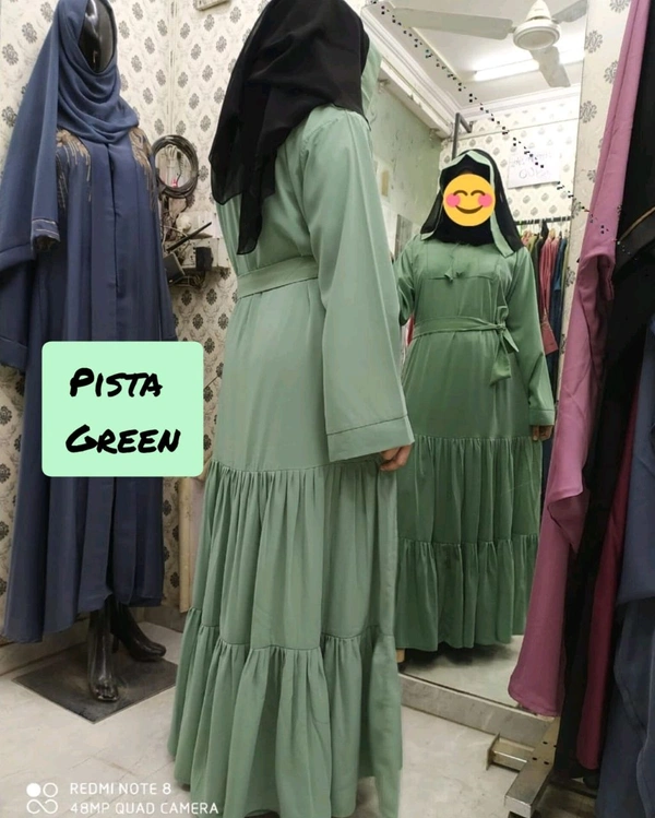 Falak Abaya Front And Back Pleated Frill Abaya - 56