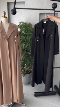 Al Batool Coat Abaya Korean Nida Prada Fabric Abaya (Imported) - Black, 52