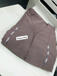 Al Abeera Abaya Handwork Printed Abaya Korean Prada Fabric (Imported)  - Mauve Pink, 56